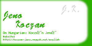 jeno koczan business card